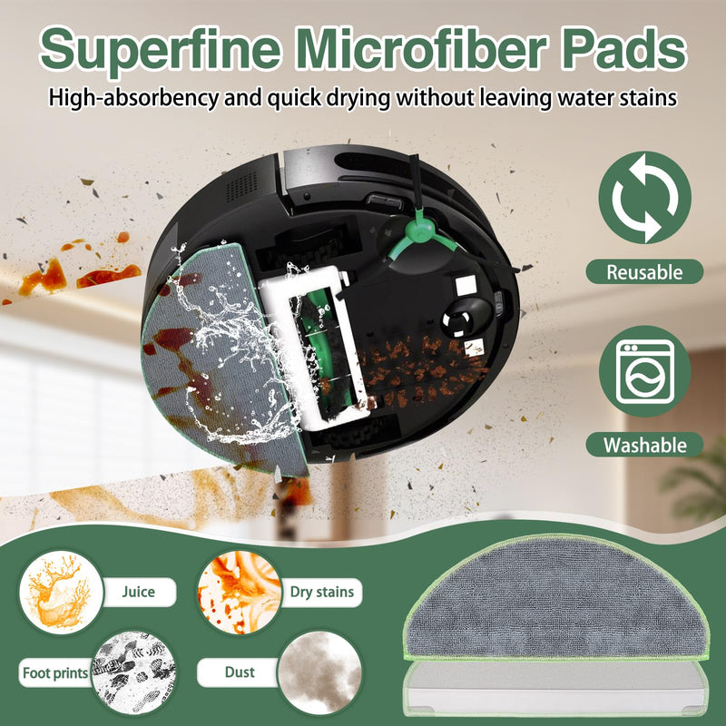 20 Pcs Replacement Parts for iRobot Roomba 104/105 Vac/ 105 Combo/ Q052 Robot Vacuum, Q0520 105 Accessories Include 1 Main Brushes, 4 Filters, 4 Dust Bags, 6 Side Brushes, 4 Mop Pads