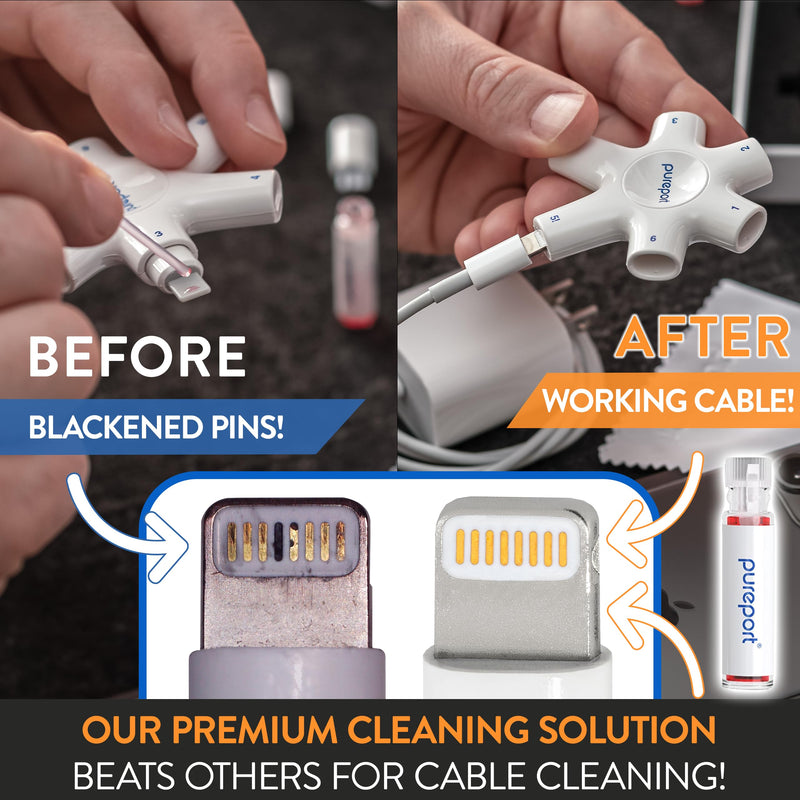 [Australia - AusPower] - iPhone Cleaning Kit - The Original - iPhone Cleaner Multi-Tool | Repair & Restore iPhone & iPad Charging Ports, Lightning Cables & Connectors | Fix Unreliable Charging | As Seen on USA Today For iPhone/iPad (Lightning Connector) 