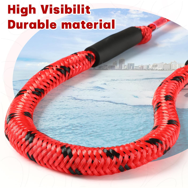 Bungee Dock Line for Boats 4FT, Stretchable Boat Dock Lines with Built-in Bungee Cord & Foam Floats, Quick Dock Rope for Jet Ski Pontoon Kayak PWC,Boat Docking Line (Blue White 2P) Blue White 2p 1
