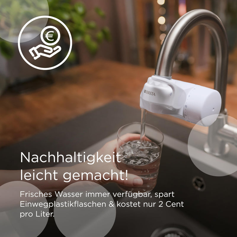 [Australia - AusPower] - BRITA Water Filter for Tap ON TAP V Includes 1 Filter Cartridge - For Sustainable Water with Better Taste/Reduces Small Particles, Metals & Taste-Impaying Substances 
