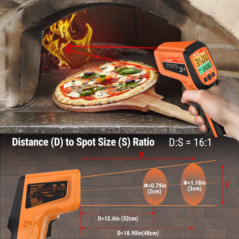 [Australia - AusPower] - ThermoPro TP450 Dual Laser Temperature Gun for Cooking, Digital Infrared Thermometer plus ThermoPro 99-Hour Digital Kitchen Timer with Strong Magnetic & Stable Stand, Classroom Timers with 3-Volume-Le 