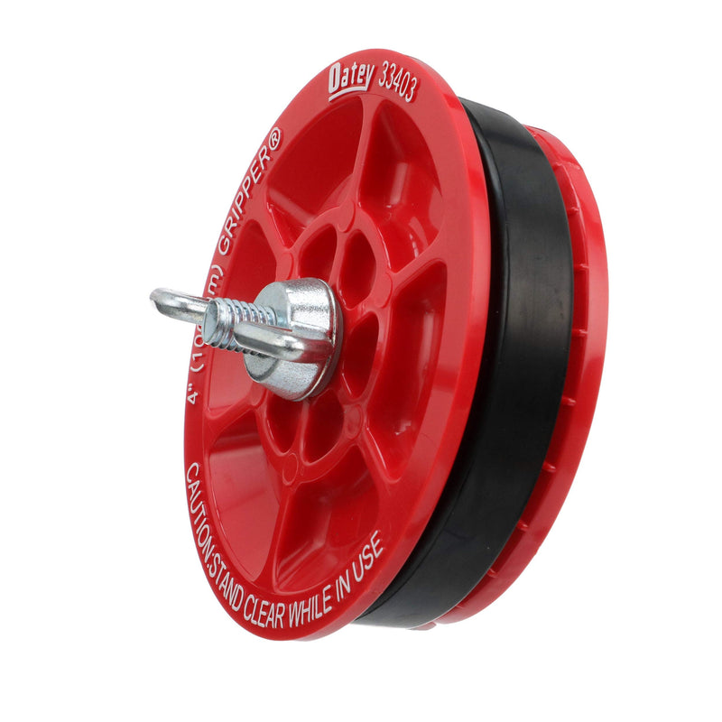 [Australia - AusPower] - Oatey 33403 4-in. End of Pipe Gripper Mechanical Plug with Galvanized Screw and Wing Nut, 4 Inch, Red 1 Count (Pack of 1) 