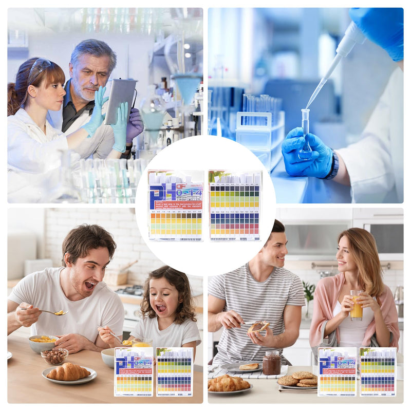 [Australia - AusPower] - Pack of 100 PH Test Strips, PH Value Test Strips, Four Colour Acid Base Test Strips, Litmus Paper, Test Bases Acid Water, Measuring Range (PH 0-14), Strip Strips for Home, Aquariums, Laboratories 
