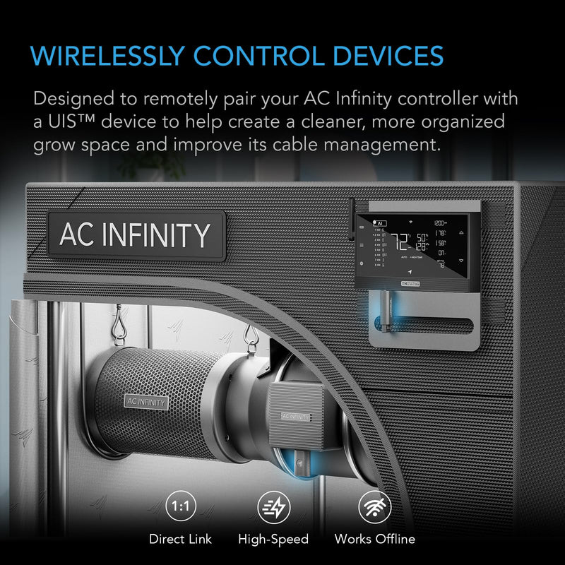 [Australia - AusPower] - AC Infinity UIS Wireless 1-to-1 Transmitter and Receiver Two-Pack, Replaces Wired Connector Cords, 26 ft. Max Range, 2.4 Ghz Remote Connection to UIS Devices and Controllers 