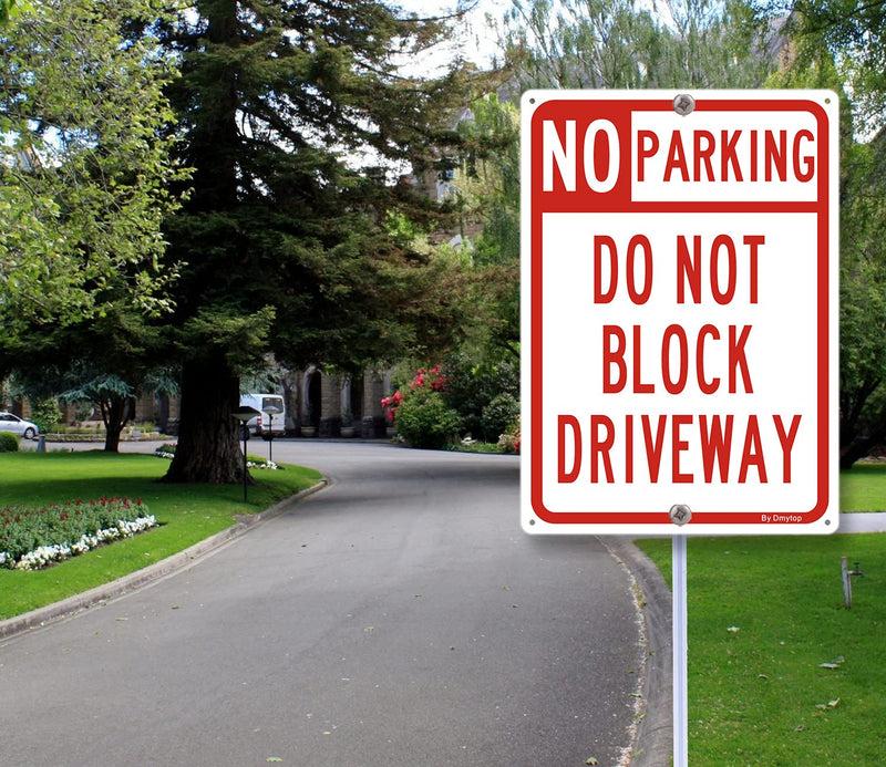 [Australia - AusPower] - No Parking Sign Do Not Block Driveway Sign, (2 Pack) 10 x 14 Inches Rust Free Aluminum Metal Sign, UV Protected Weather Resistant Durable In Easy to Mount 14 X 10 " 
