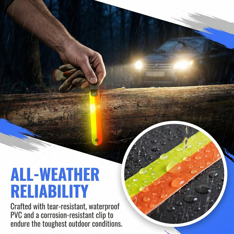 Little World 48-Pack High Visibility Reflective Trail Markers - 4" Fluorescent Orange Clips for Hunting, Hiking & Outdoor Navigation