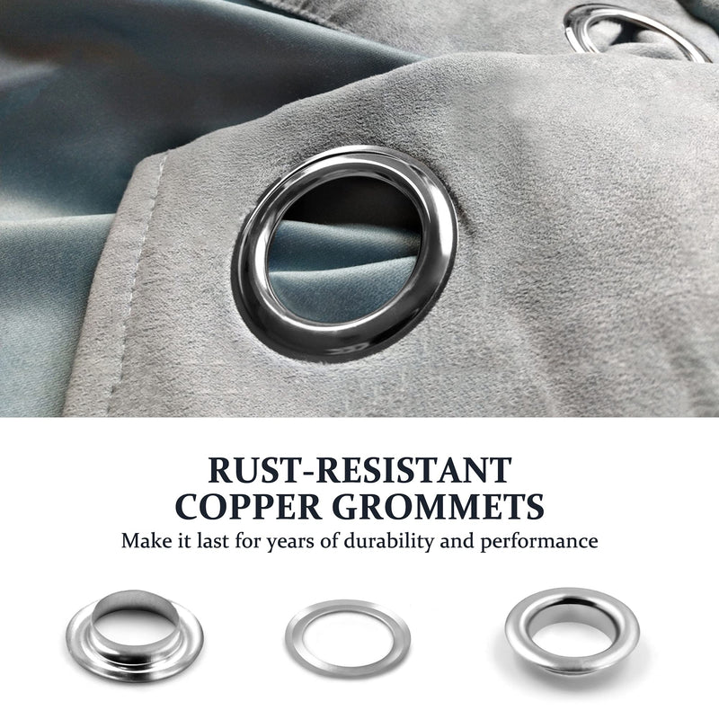 Anley 1/2" Grommet Tools Kit - 100 Sets of Rust Resistant Grommet Refills, Handheld Hole Cutter & Punch Tool - DIY Crafts Self-Piercing Eyelets for Fabric, Leather, Tarp, Curtains & Belts (Silver)