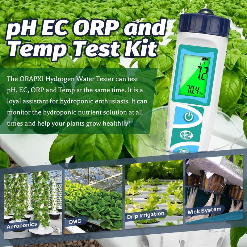 [Australia - AusPower] - pH Meter Salinity Tester for Saltwater Aquarium Simultaneous Display for Saltwater Aquarium Reef Tanks Koi Pond and Hydrogen Water Tester pH Meter for Drinking Water Accuracy Dissolved Hydrogen 