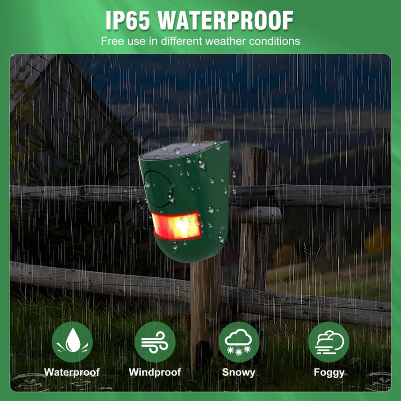 [Australia - AusPower] - ChunHee Solar Motion Sensor Alarm Outdoor 4 Working Mode Motion Activated Alarm 129dB Loud Sound Noise Maker IP65 Waterproof Motion Detector with Strobe Light for Yard Farm Garden 2PC 