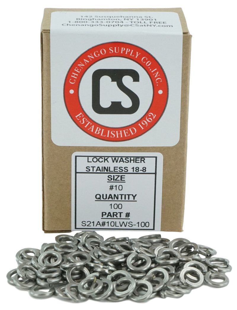 [Australia - AusPower] - Stainless #10 Split Lock Washer, Stainless Steel 18-8(100 pcs, 10 Lock Washer) 
