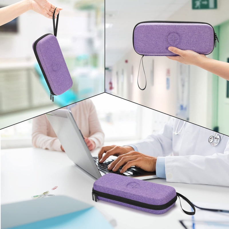 [Australia - AusPower] - Damero Hard Stethoscope Case, Medical Stethoscope Carrying Case with Extra Folding Pouch Compatible with 3M Littmann/ADC/Omron Stethoscope and Accessories, Purple 