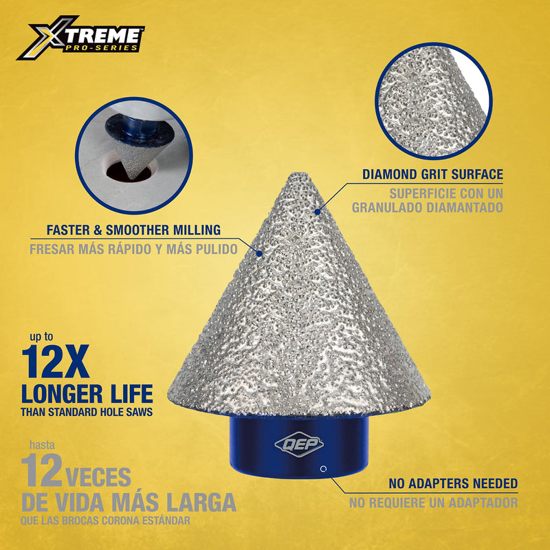 [Australia - AusPower] - QEP Xtreme 1-1/2" Diamond Milling Cone (6/case) 
