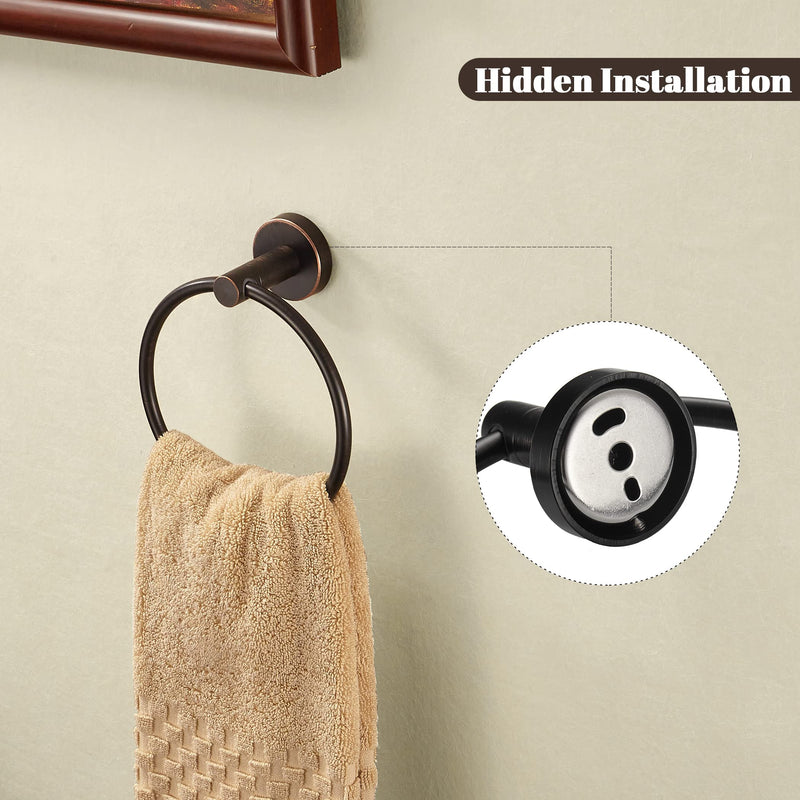 Bronze Toilet Paper Holder Towel Ring,Oil Rubbed Bronze Toilet Roll Holder Hand Towel Holder Bathroom Accessories,Wall Mount Rustic Farmhouse Rustproof Stainless Steel Hardware Set 2PC Oil Rubbed Bronze