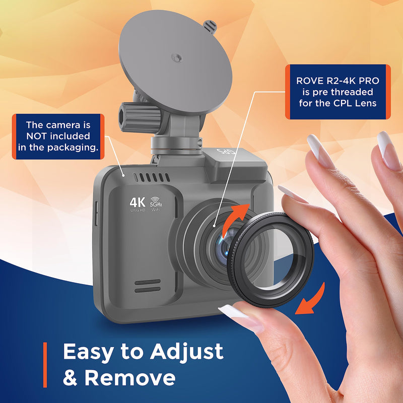 [Australia - AusPower] - ROVE Ultimate CPL Filter, Anti-Glare Circular Polariser Lens for ROVE R2-4K and R2-4K PRO Dash Cam Models 