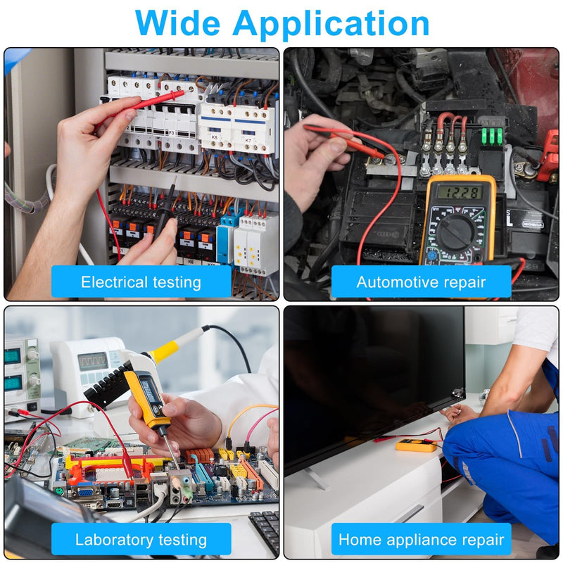 [Australia - AusPower] - SUNJOYCO 26PCS Multimeter Leads, Back Probe Kit, Multimeter Test Leads Kit with Alligator Clips, Replaceable Wire Piercing Probes, Test Hooks, Back Probe Pins for Digital Electrical Testing 