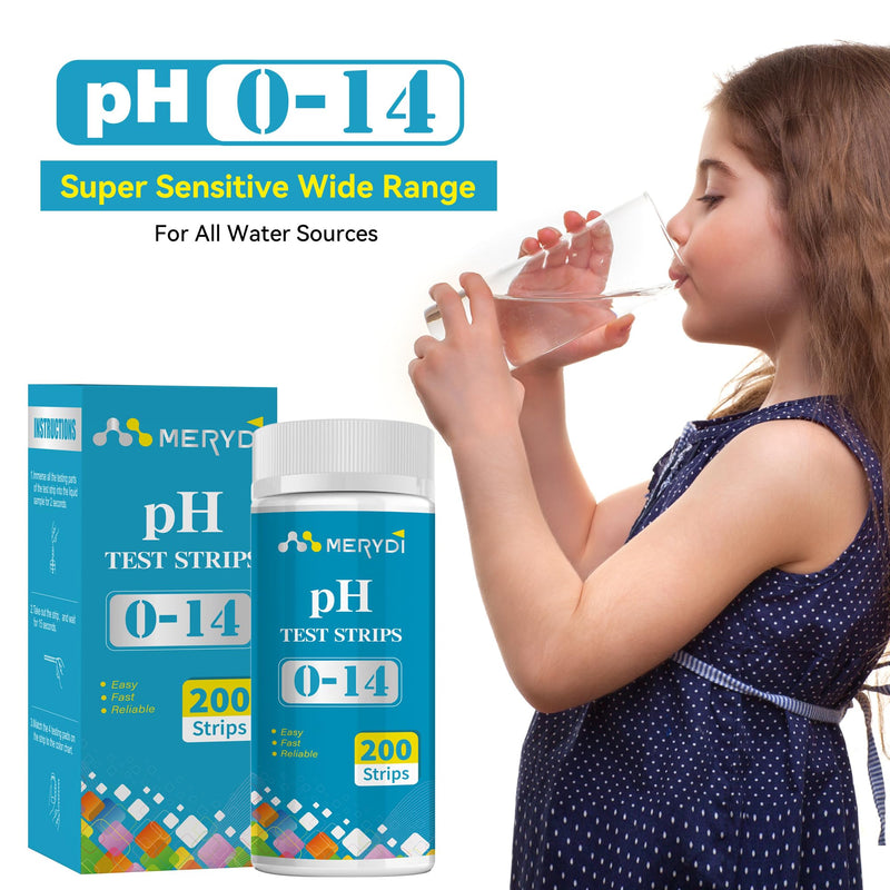 [Australia - AusPower] - 200pcs pH Test Strips (0-14 Range) – Universal Litmus Paper for Water, Pools, Kombucha, Food & Soap Making 