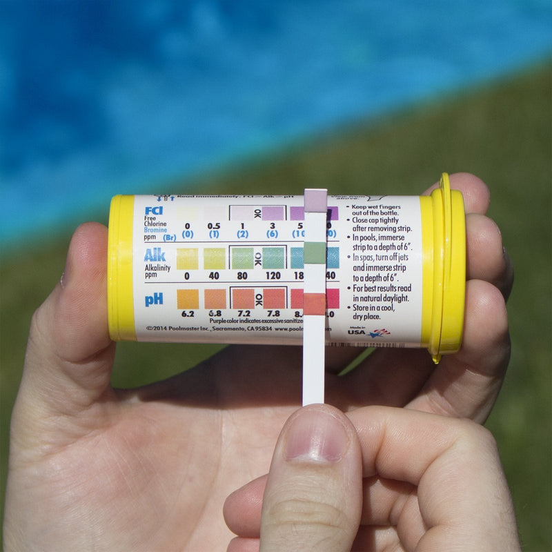[Australia - AusPower] - Poolmaster 4-Way Swimming Pool & Spa Test Strips, 100 Count Total, Easy-to-Read Results, Fast, Accurate Chlorine, Bromine, Alkalinity & pH Testing for Pools, Spas & Hot Tubs, Made in the USA 4 Way Test Strips 2 Pack 