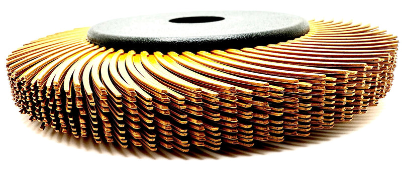 [Australia - AusPower] - Radial Bristle Brush, 6 in x 1/2 in x 1 in 80 Grit (Yellow) with Adapter, Type C Curved Bristle (Pack of 1) 