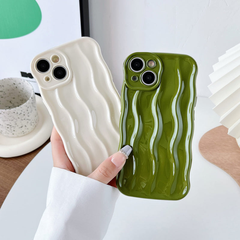 [Australia - AusPower] - Caseative Water Ripple Pattern Curly Wave Frame Soft Compatible with iPhone Case (Silver,iPhone 14 Pro Max) Silver iPhone 14 Pro Max 