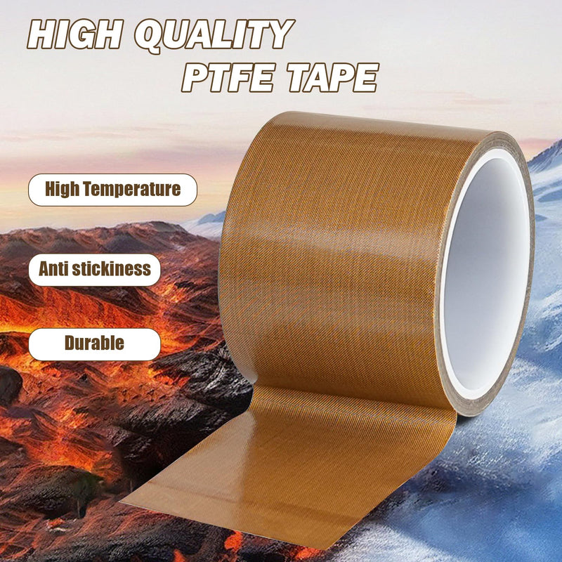Teflone Glass Cloth Tape (3 inch x 33 Feet x 0.18mm), High Temperature PTFE Heat Resistant Adhesive Tape Non-Stick Surface for Vacuum Sealer Machine, Heat Press, Packaging, Electrical Use 3inx33ft