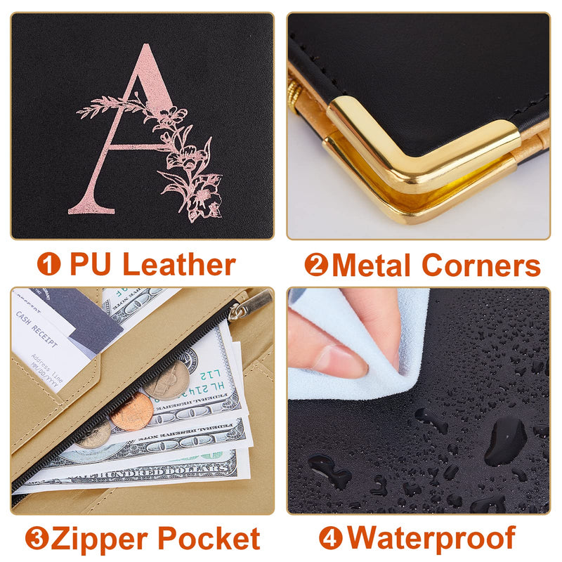 [Australia - AusPower] - FIODAY Server Books Alphabet Waitress Book Cute Waiter Book Zipper Pocket Leather Serving Book with Gift Keychain Guest Check Book Server Note Pads Holder Fits Server Apron A 