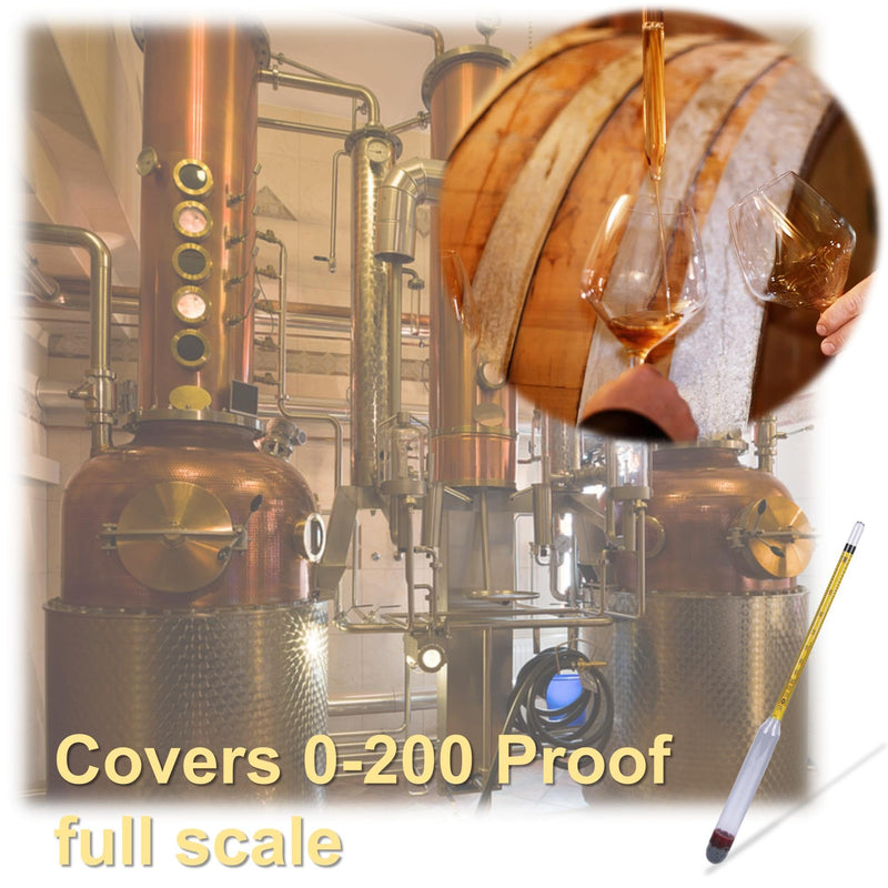 [Australia - AusPower] - 3Pcs Hydrometer Alcohol 0-200 Proof Tralle - Accurate, Easy-to-Use Alcohol Tester for Moonshine Distilling, Home Brewing & Liquor | Alcoholmeter for All Skill Levels Three Pcs 