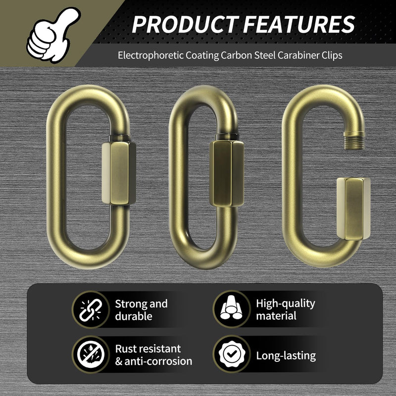 [Australia - AusPower] - 2.3" Chain Quick Links, 5 Pcs 1/4" Marine Grade Screw Chain Links, Large Opening Chain Connector Chain Coupler, 900 Lbs Capacity 2.3 Inch, 5 Pack 