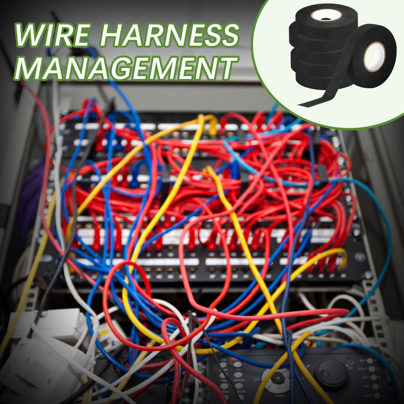 6 Rolls Wiring Harness Tape,High Temp 3/4 Inch x 50FT Heat Resistant Cloth Tape,Wiring Loom Harness for Automotive Engine Harness Wrap Protection, Noise Dampening, and Cable Protection 6pcs wire harness tape