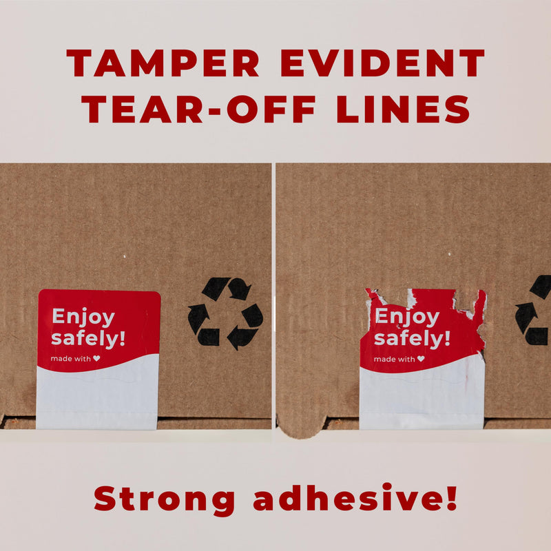 Tamper Evident Writable Delivery Labels 2” x 4” – Tamper Proof Stickers for Food Delivery Takeaway Box - 500 Food Safety Stickers with Easy Tear-Off – Strong Adhesive Seal Stickers for Food Delivery 2 x 4"