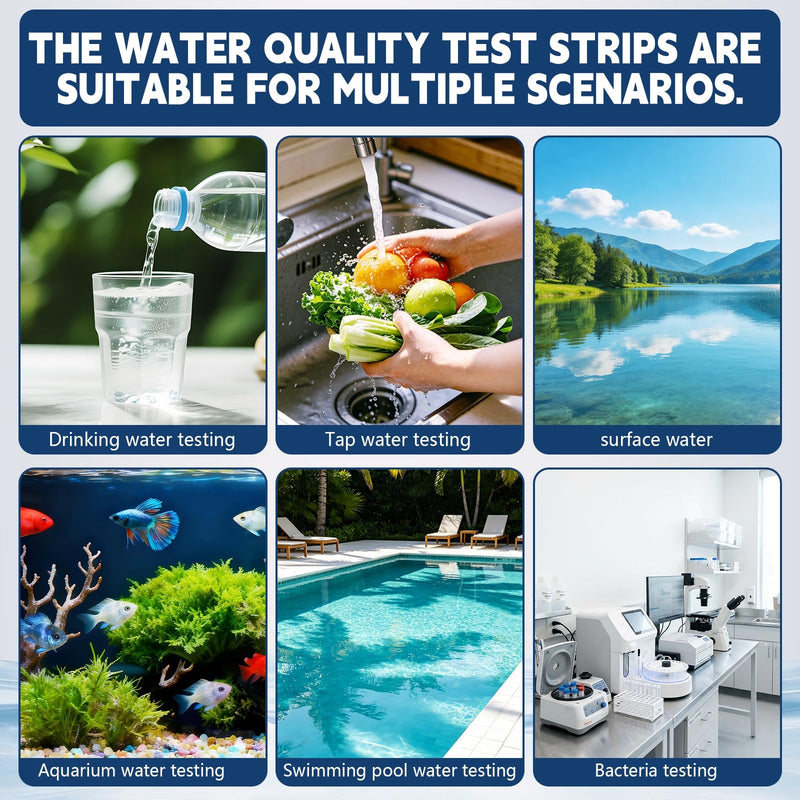 20 in 1 Water Tester for Drinking Water, Well Water Testing Kit, Suitable for Household Tap Water, Natural Water Quality Testing, Can Detect Water Hardness, Chlorine, Lead, Ph, Etc. (123 Test Strips) 20 in 1