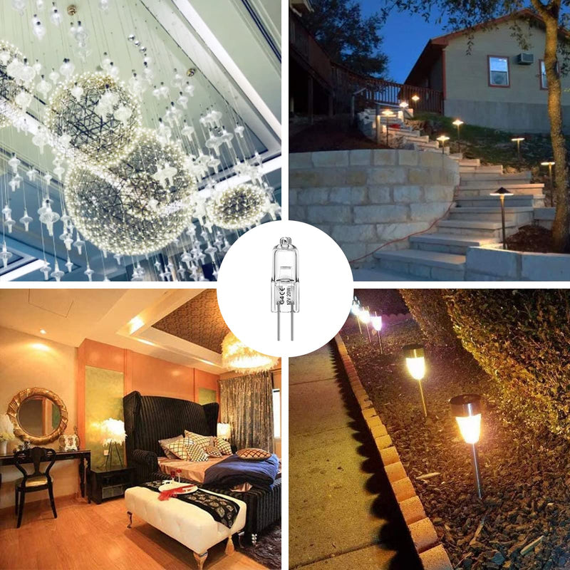 WeshLMPO Halogen G4 20W 12V Pack of 12 G4 Halogen Bulbs 2700K Warm White Dimmable for Oven 300 Degrees