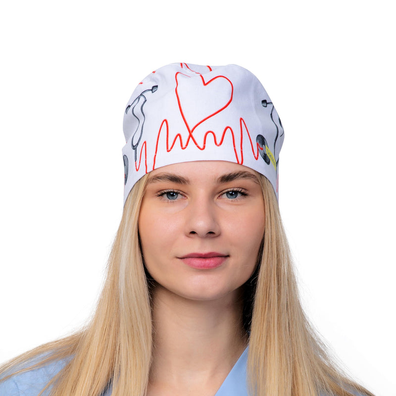 [Australia - AusPower] - Print Scrub Caps - Perfect Hat for Nurses, Doctors and EMTs… One Size Stethoscope 