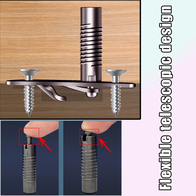 [Australia - AusPower] - 8 Sets Cam Fittings with Dowel and Pre-Inserted Nut for Cabinet Furniture 3 in 1 Furniture Connecting Fittings for Cabinet Drawer Connecting 