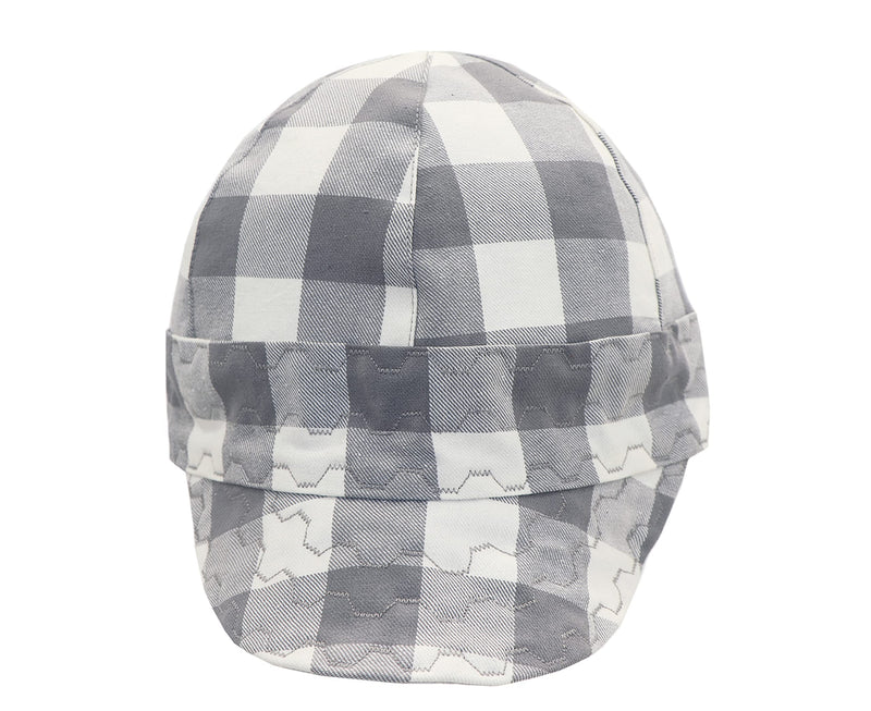 [Australia - AusPower] - BOCOMAL Welding Cap Flame Resistant CAT2 Midweight Printed 6 Pannel Welder Caps-2 Pack 7 5/8 White/Navy-2 Pack 