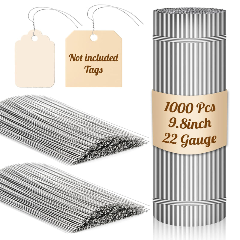 1000 Pcs Bundle 22 Gauge Galvanized Tag Wire 9.8" Tag Wire Ties Parts Inventory Labels for Auto Sales Repair Savage Retail 1000
