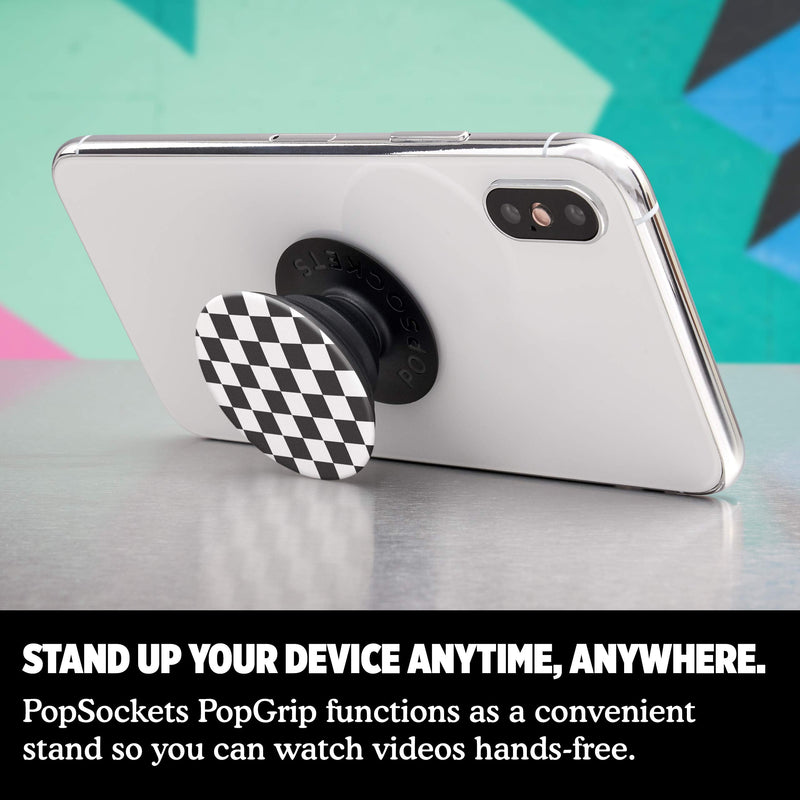 [Australia - AusPower] - PopSockets: Phone Grip with Expanding Kickstand, Pop Socket for Phone - Checker Black 