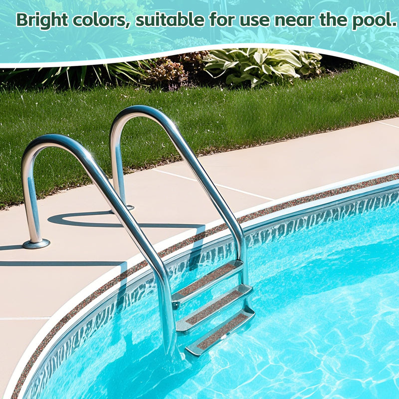 Pool Rubber Anti Slip Tape 2in x 15ft, Waterproof Non-Slip Tape, Ideal for Bare Feet Safety Near Pools, Steps and Ramps(2in x 15ft, Red)