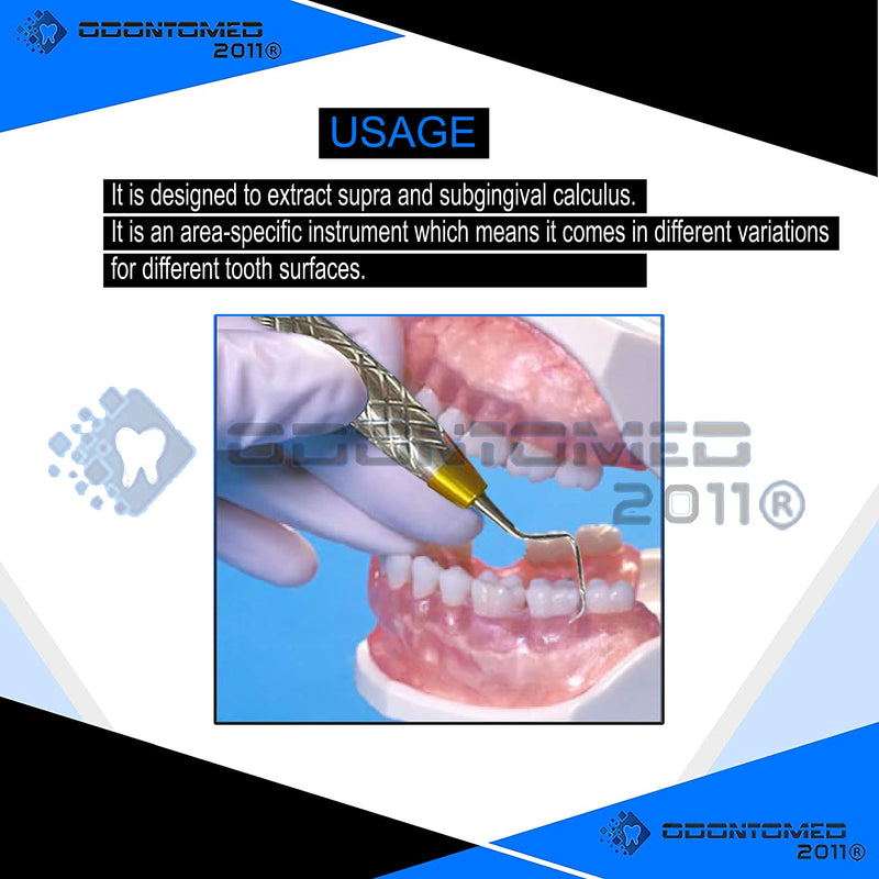 [Australia - AusPower] - OdontoMed2011 Set of 7 Gracey Periodontal Curettes 1/2-13/14 Double Ended Dual End Hollow Handle Color Coded & Chrome Plated Handle Dental Instruments with Protective Packing DN-2355 