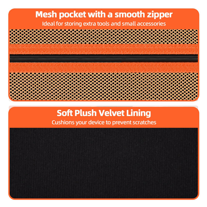 Storage Case Only for Klein Tools Electrical Testers -Hard Protective Carrying Bag Compatible with 80101 Circuit Breaker Finder Kit & ET310/ 69149P Digital Multimeter, XL Size (Does NOT Include Tools) Large Black&Orange