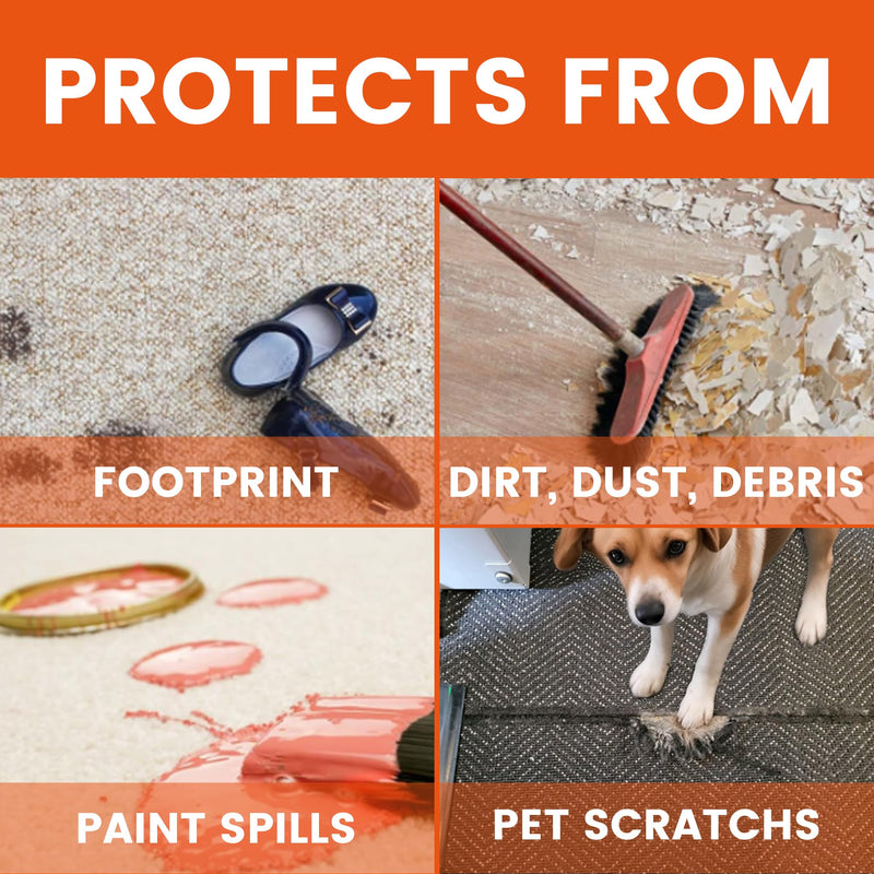TAPEBEAR Carpet Protection Film 24" x 200' + Double Side Carpet Tape 2" x 40Yard