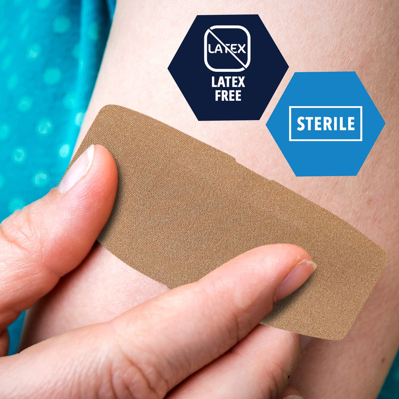 [Australia - AusPower] - MED PRIDE Sterile Fabric Adhesive Bandages [50 Count]- First Aid Bandages Coated with Hypoallergenic Adhesive & Non-Stick Pad- Latex-Rubber Free Wound Care Bandages- Individual Wrapped- 2 x 4.5'' 2 x 4.5'' - 50 Count 