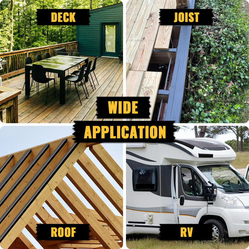 VIVIDA Butyl Joist Tape for Decking 1-5/8" × 50' (2 Roll), Waterproof Deck Joist Butyl Sealant Tape for Wood Beams, Roof 1-5/8"×50′ (2 Rolls)