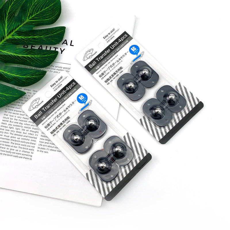 [Australia - AusPower] - Quacc 8 Pack Self Adhesive Caster Wheels Appliance 360° Swivel Glide Smoothly Mini Rollers Coffee Machines Air Fryer Caster Slider for Small Kitchen Appliances, Trash Can, Furniture (Black) 