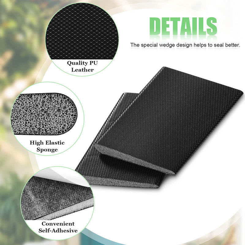 [Australia - AusPower] - 6 Pieces Self-Adhesive Door Corner Seals, Weather Stripping Draft Stopper, Door Frame Seal Corner Foam for Weather Protection, for Lsolation of Noise (Black) Black 