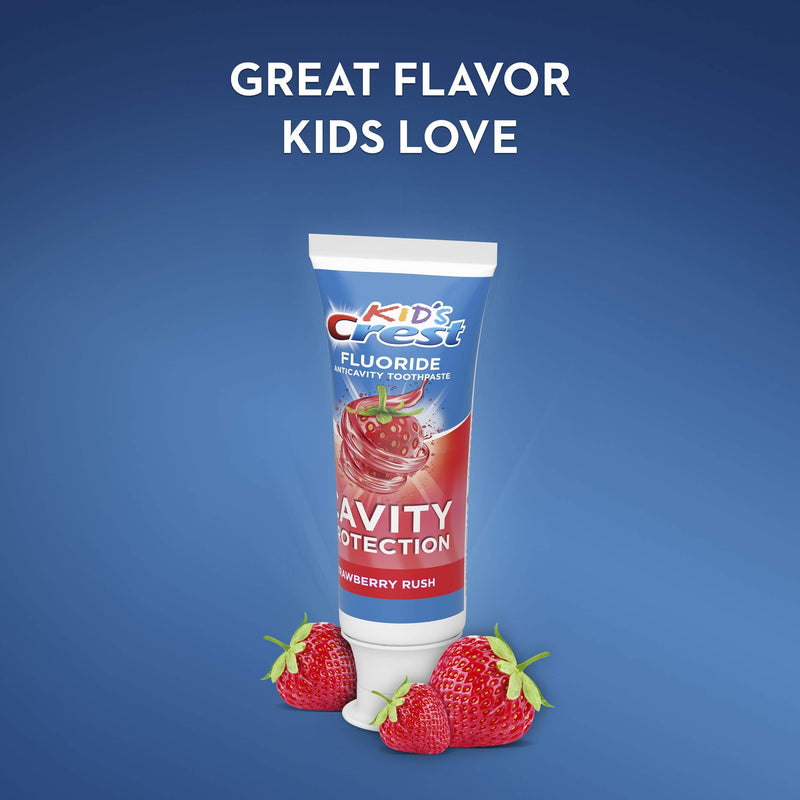 Crest Kid's Cavity Protection Fluoride Toothpaste, Strawberry Rush, 4.2 Ounce (Pack of 3) Strawberry Toothpaste