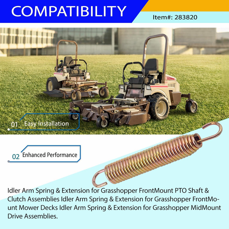[Australia - AusPower] - 283820 for Grasshopper Spring Extension with Swivel Hook, Offers Resistance and Reacts to Forces Pulling Ends A Part, for Front Mount ZTR Mowers 