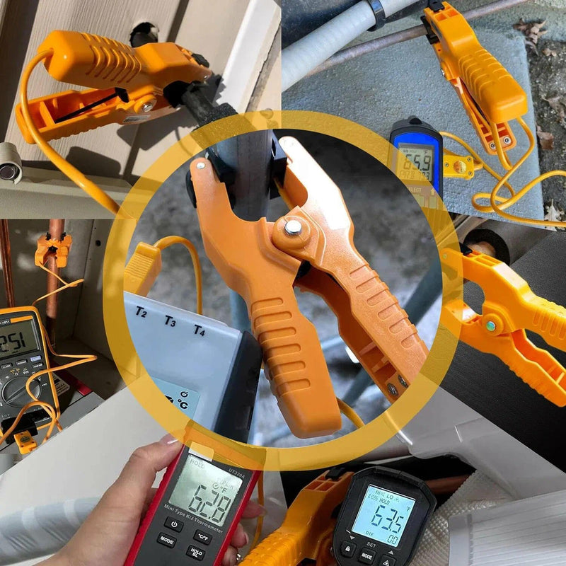 [Australia - AusPower] - 2Pcs HVAC Temperature Clamp, K-Type Thermocouple Pipe Clamp, Pipe Temperature Probe for Multimeter/HVAC, Measure Range -40°F to 392°F 2 pcs Temperature Clamp 