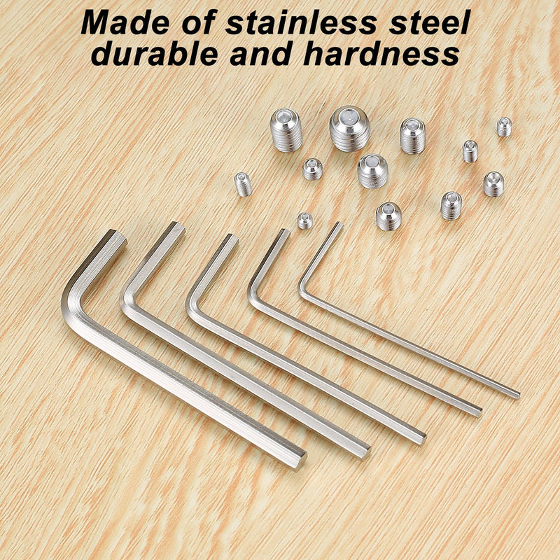 [Australia - AusPower] - 240 Pcs Allen Head Screws, Hex Socket Head Screws, Grub Screw Set, M3/M4/M5/M6/M8 Metric Stainless Steel Internal Hex Drive Cup-Point Screws Assortment Kit for Door Handles, Light Fixture Screws A-240 PCS Allen Head Screws 