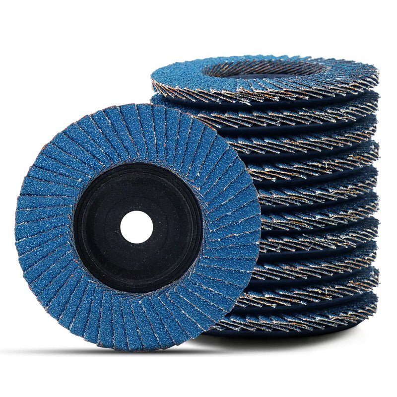 [Australia - AusPower] - 3 x 3/8 Inch Flap Disc for Angle Grinder, 80 Grit Flap Wheel for General Purpose Metal & Stainless Steel, Type 27 Grinding Wheel, 10PACK 