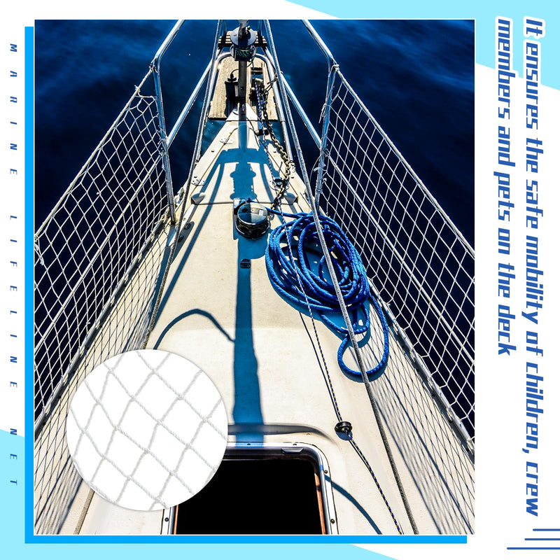 Windyun Boat Safety Lifeline Netting Marine Sailboat Guardrail Nylon Net Deck Netting for Pets Crews and Equipment Safely on Deck Marine Hardware 10 x 2 ft 1